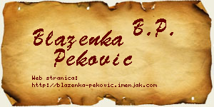 Blaženka Peković vizit kartica